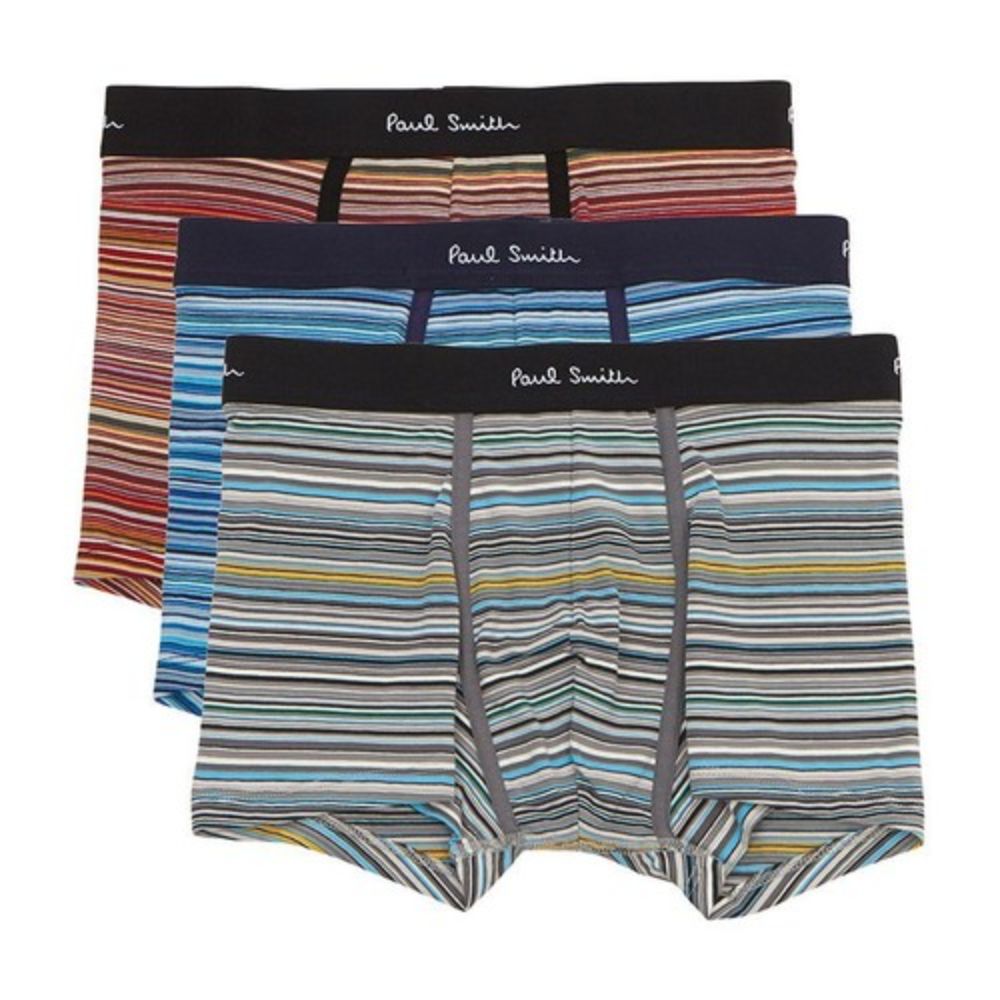 Paul Smith Organic-Cotton ‘Signature Stripe’ Mix Boxer Briefs Three Pack