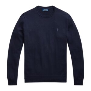 POLO RALPH LAUREN Merino Wool Navy Crewneck Jumper