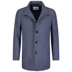 Roy Robson Wool Light Blue Twill Overcoat
