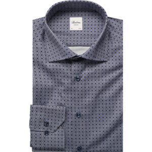 STENSTRÖMS Blue and Black Mosaic Print Shirt