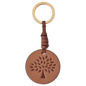 Mulberry Tree Leather Keyring Sable & Bright Oak Micro Classic Grain