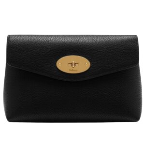 Mulberry Darley Cosmetic Pouch Black Small Classic Grain