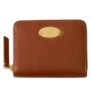 Mulberry Plaque Small Zip Around Purse Oak NVT