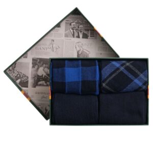 GANT 4-Pack Checked & Solid Socks Gift Box