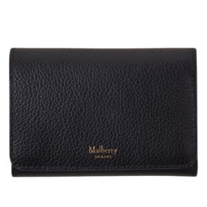 Mulberry Continental Trifold Black Small Classic Grain