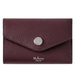 Mulberry Folded Multi-Card Wallet Black Cherry Small Classic Grain