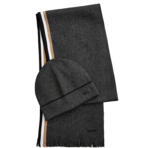 BOSS Henzo Grey Scarf and Beanie Box Set