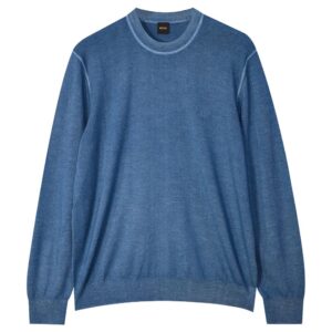 BOSS Blue Atlapeco Cotton Twill Crewneck Jumper