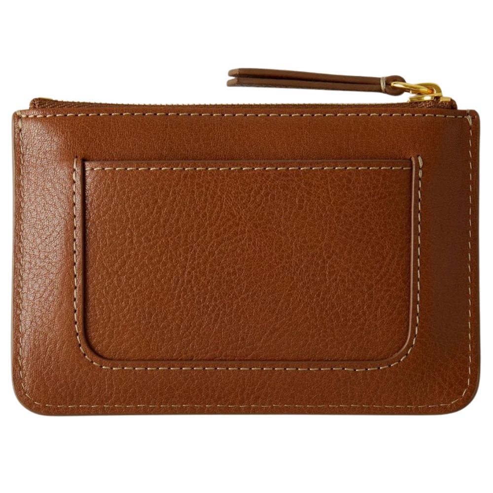 Mulberry Plaque Small Zip Coin Pouch Oak NVT