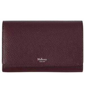 Mulberry Medium Continental French Purse Black Cherry Small Classic Grain
