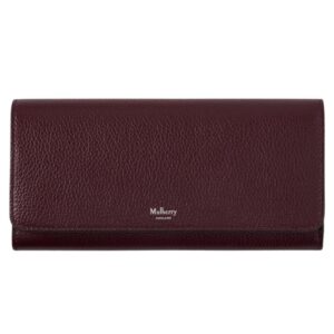 Mulberry Continental Wallet Black Cherry Small Classic Grain