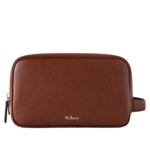 Mulberry Heritage Wash Bag Oak Two-Tone Small Classic Grain
