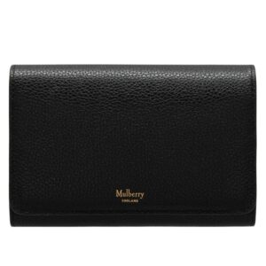 Mulberry Medium Continental French Purse Black Small Classic Grain