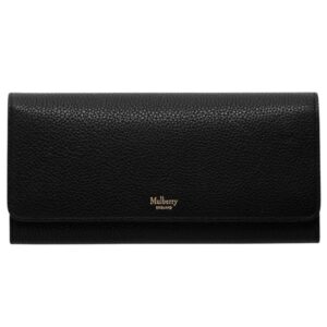 Mulberry Continental Wallet Black Small Classic Grain