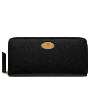 Mulberry Plaque 8 Credit Card Zip Purse Black Small Classic Grain