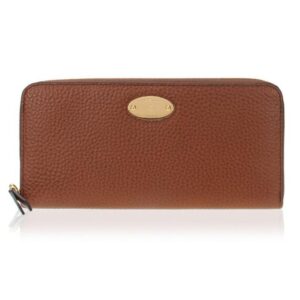 Mulberry Plaque 8 Credit Card Zip Purse Oak Small Classic Grain