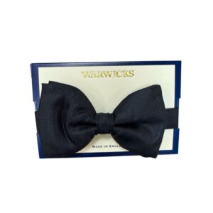 Warwicks Black Rib Silk Bow Tie