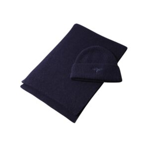 Fynch-Hatton Lambswool Navy Beanie and Scarf