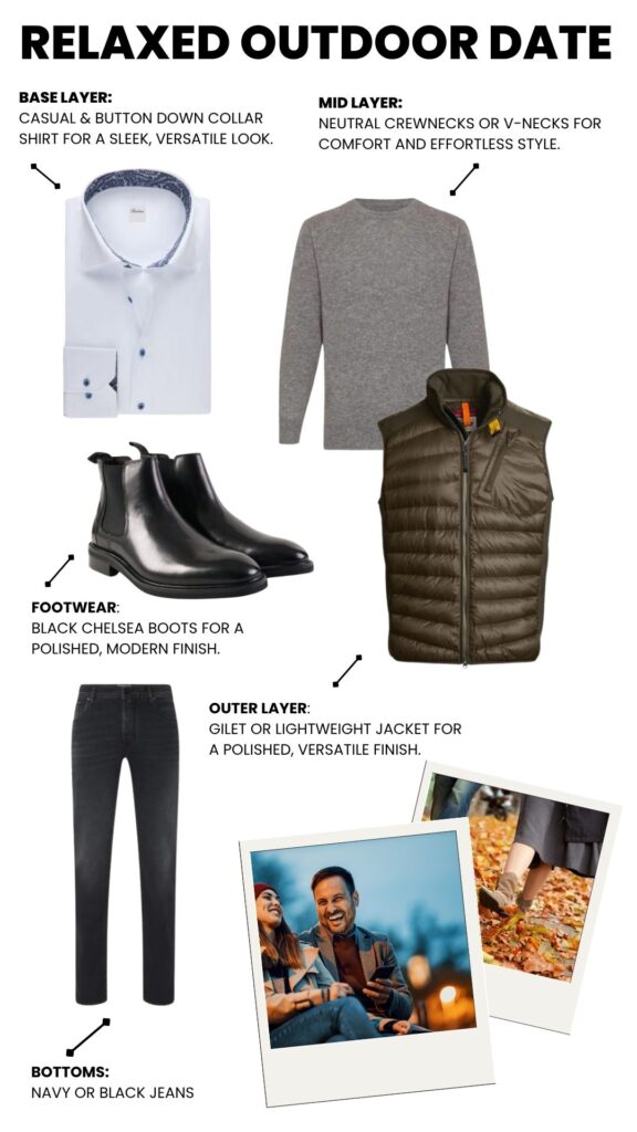 Laid-back outdoor Date mens dress code