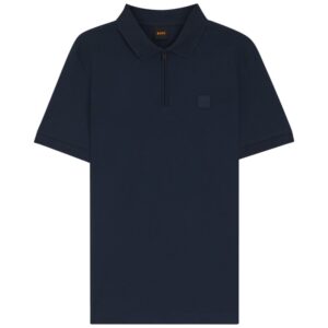 BOSS Passerzip Slim Fit Pink Navy Polo Shirt