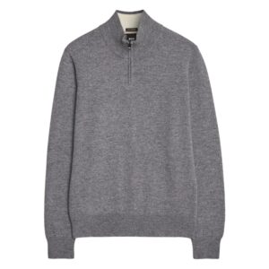 BOSS Hemarlo Cotton Grey Half Zip