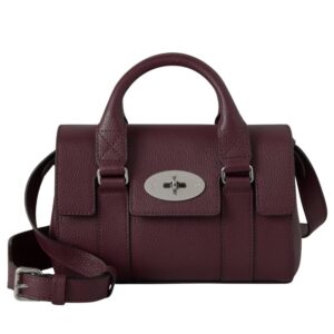 Mulberry Mini Bayswater Black Cherry Small Classic Grain