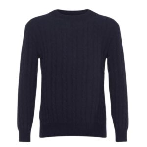 WARWICK Blue Cable Knit Cashmere Crew Neck Jumpey