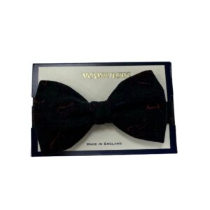 Warwicks Green Paisley Wool Cashmere Rib Bow Tie