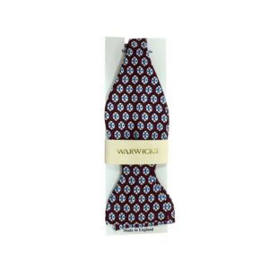 Warwicks Red With White Spots Silk Rib Self Tie Bow