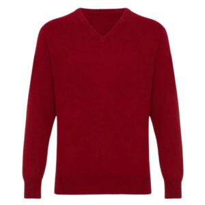 WARWICKS Wine Cashmere V-Neck Jumper