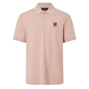 BELSTAFF Tipped Cotton Pique Dusk Pink Polo