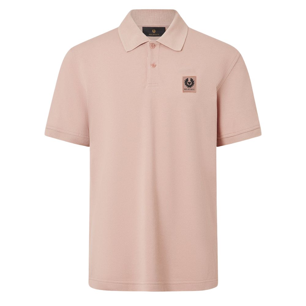 BELSTAFF Tipped Cotton Pique Dusk Pink Polo
