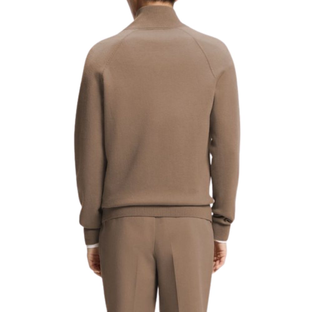 BOSS Black Beige Zip Up Full Zip Cardigan In Cotton And Virgin Wool 1