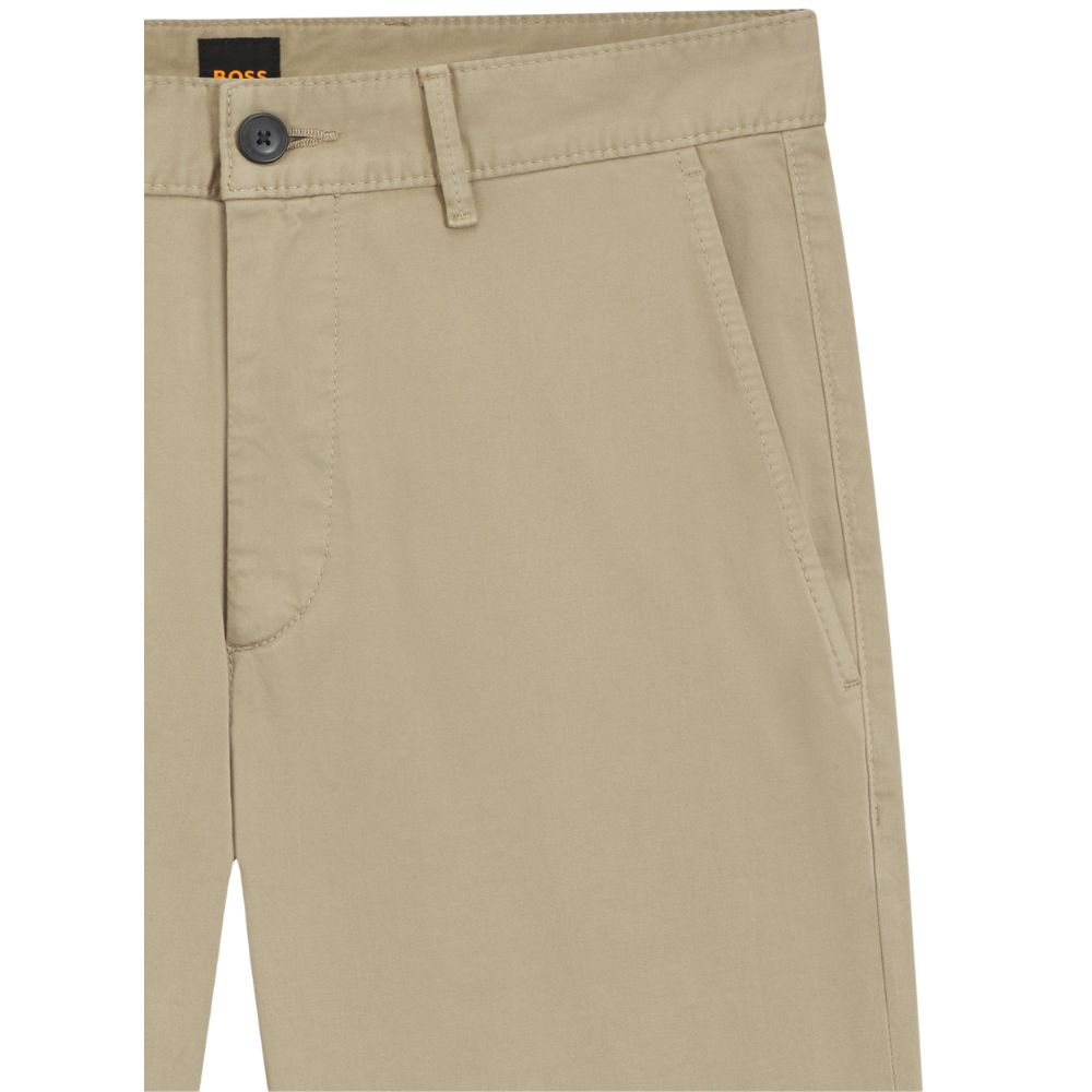 BOSS Light Beige Slim Fit Cotton Chinos 1