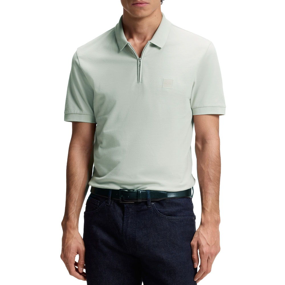 BOSS Passerzip SLIM Fit Green Polo Shirt