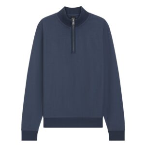 BOSS Cotton Blue Regular Fit Half Zip