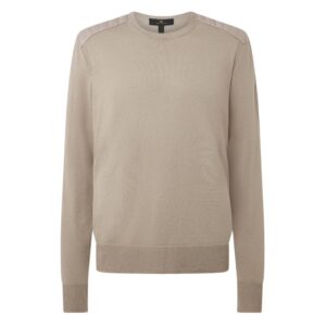 Belstaff Kerrigan Dark Sand Merino Wool Crewneck Jumper