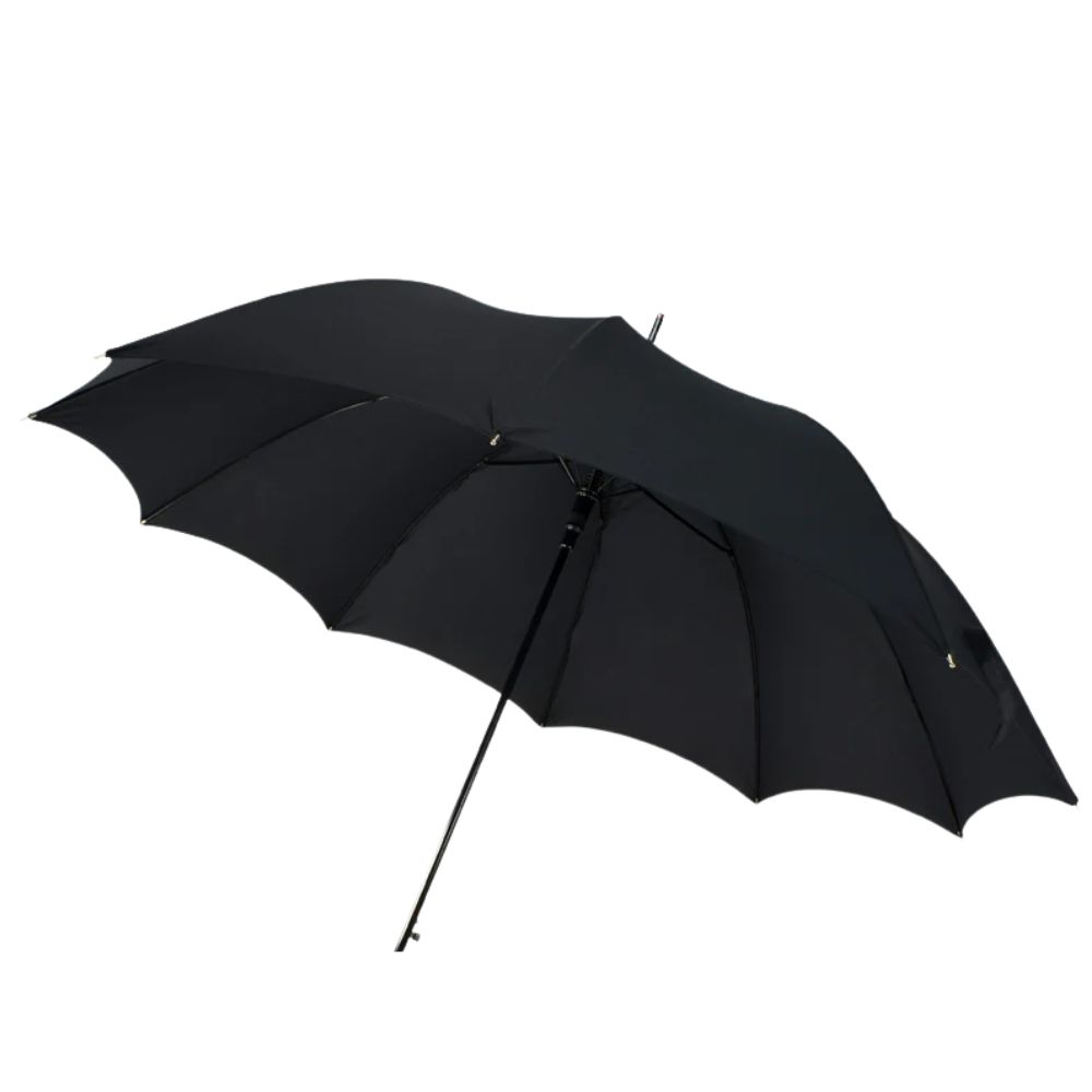 Foxs Polished Hardwood Handle Automatic Black Umbrella 1