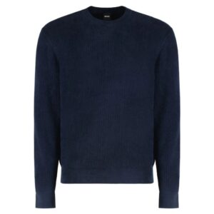 BOSS Regular Fit Sweater With Corduroy Rib