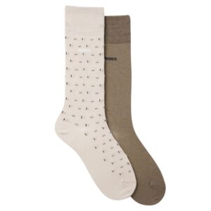 BOSS 2-Pack Regular Length Beige Socks With Stretch