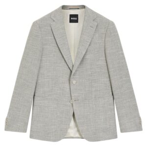 BOSS Regular Fit Blazer In A Patterned Stretch Cotton Blend