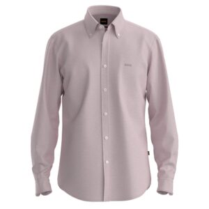 Mens Oxford Shirts 20 BOSS Rickert Regular Fit Pink Shirt with button Down Collar