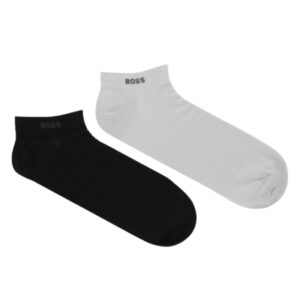 BOSS Two Pack of Ankle Length Socks In Stretch Fabric