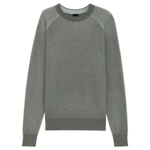 BOSS Wool Blend Sweater With Ribbed Knit