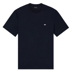 EMPORIO ARMANI Lyocell Blend Jersey T-shirt With Embossed Eagle Embroidery
