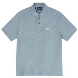 EMPORIO ARMANI Piqué Polo Shirt With Embroidered Eagle