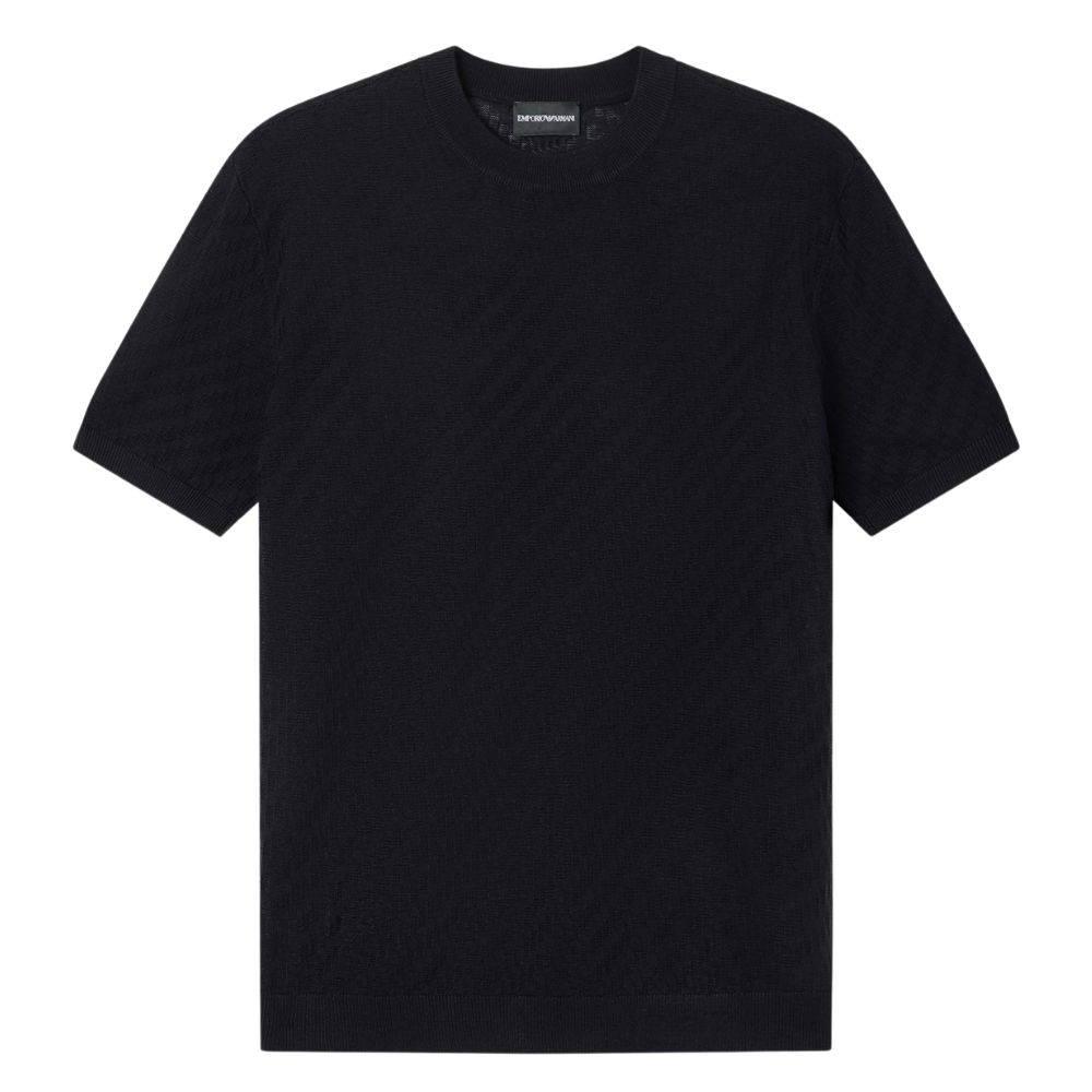 Emporio Armani Navy Cotton Crew Neck Jumper