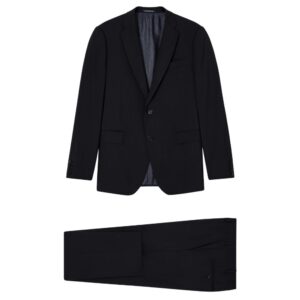 Emporio Armani Single Breasted Black Suit In Natural Stretch Tropical Light Wool