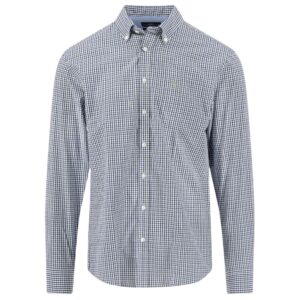 The Fynch-Hatton Button Down Premium Cotton Navy Check Shirt