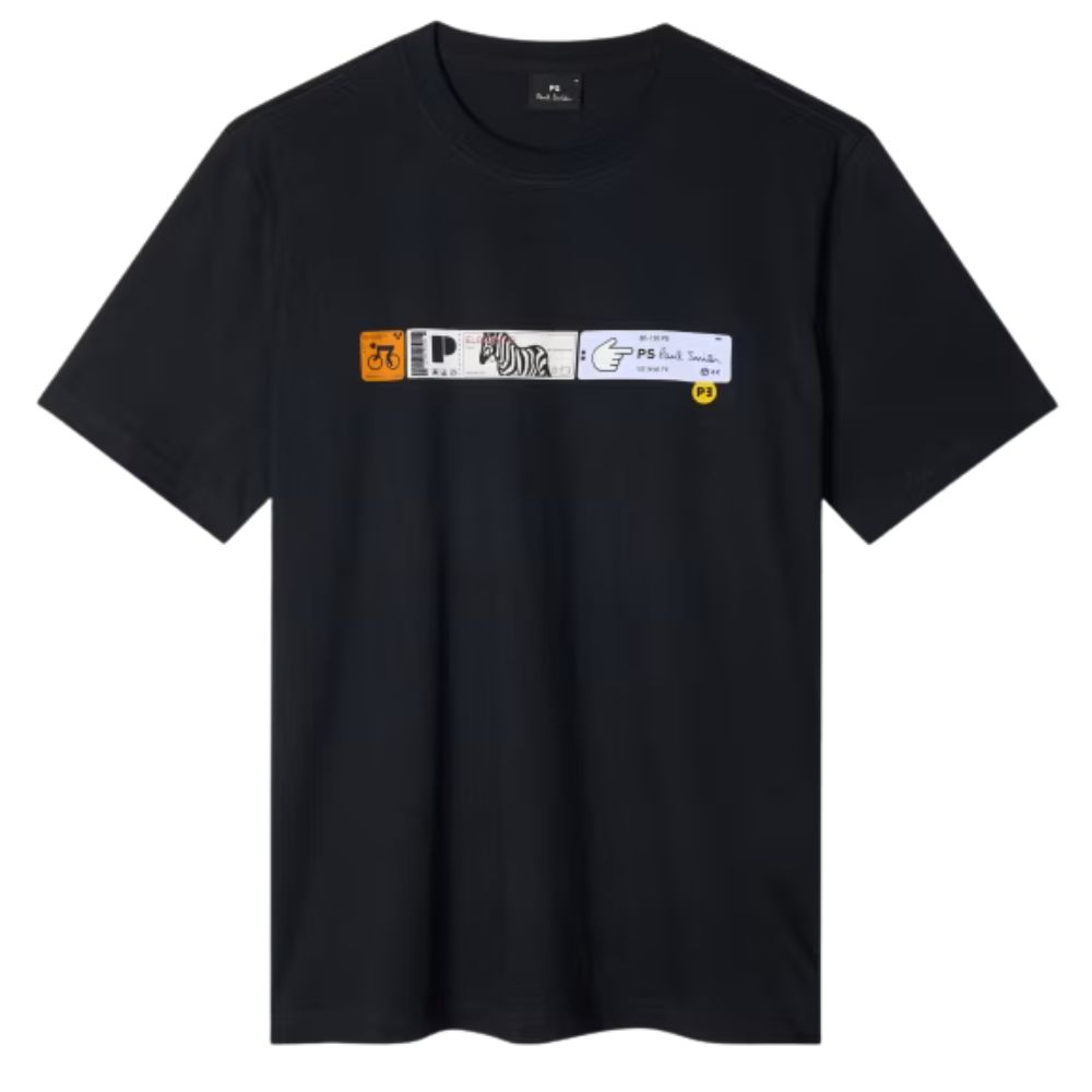 Paul Smith Navy Tickets Print T Shirt